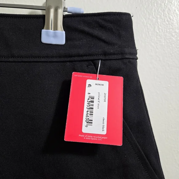 Spanx Polished Shorts, 6" M Black Basic Minimalist‎ Chic